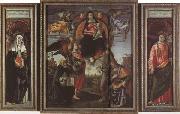 Domenicho Ghirlandaio Madonna in der Gloriole mit Heiligen oil on canvas
